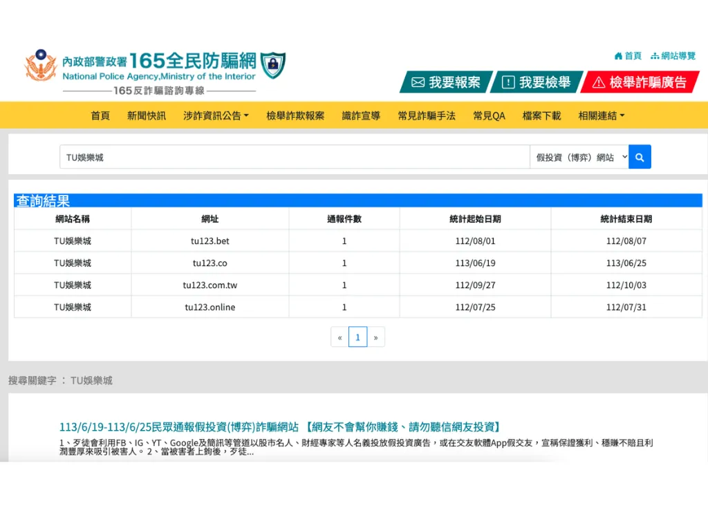 ▲ TU娛樂城詐騙被舉報